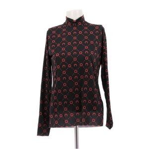 Marine Serre Black and Red Patterned Second Skin Top